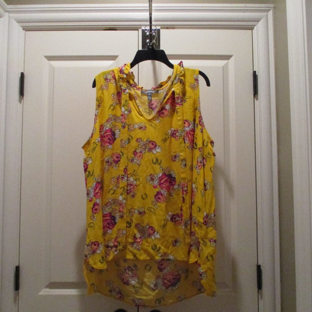 Modcloth rose and cowboy print blouse